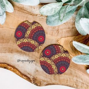 Boho Mandala Car Coaster 2 Pack | Car Decor
